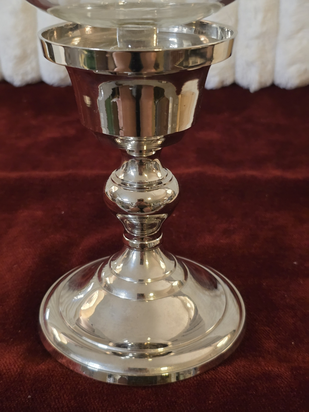 Vtg Silver Chalice Candle Holder 2-in-1 Convertible Hurricane Taper Pedestal 8" - Picture 3 of 8